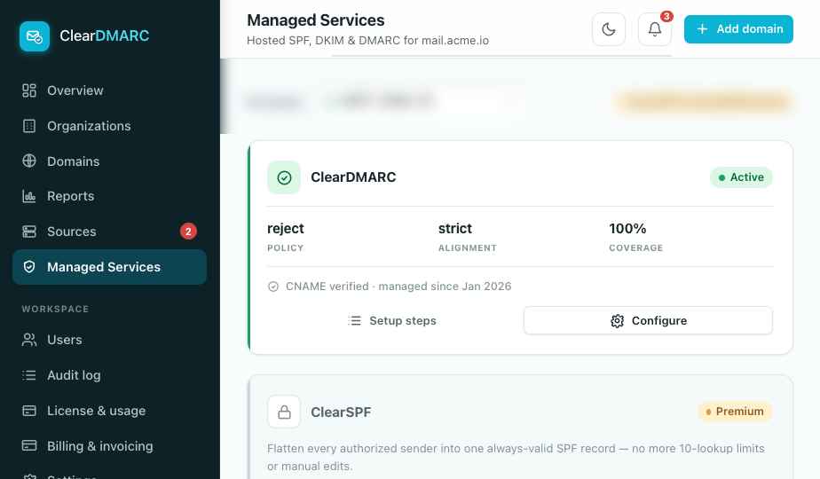 ClearDMARC managed services